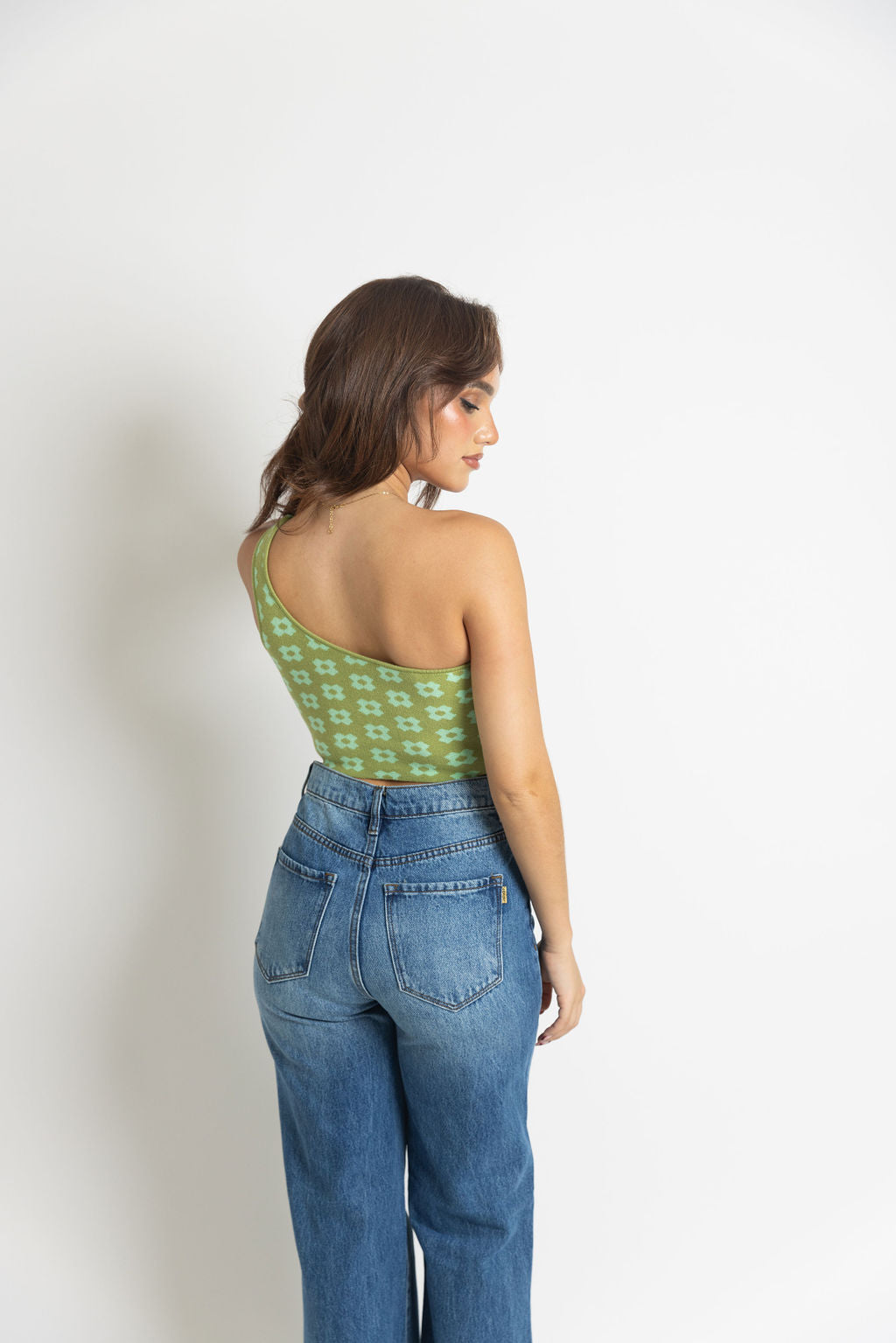 Green One Shoulder Top